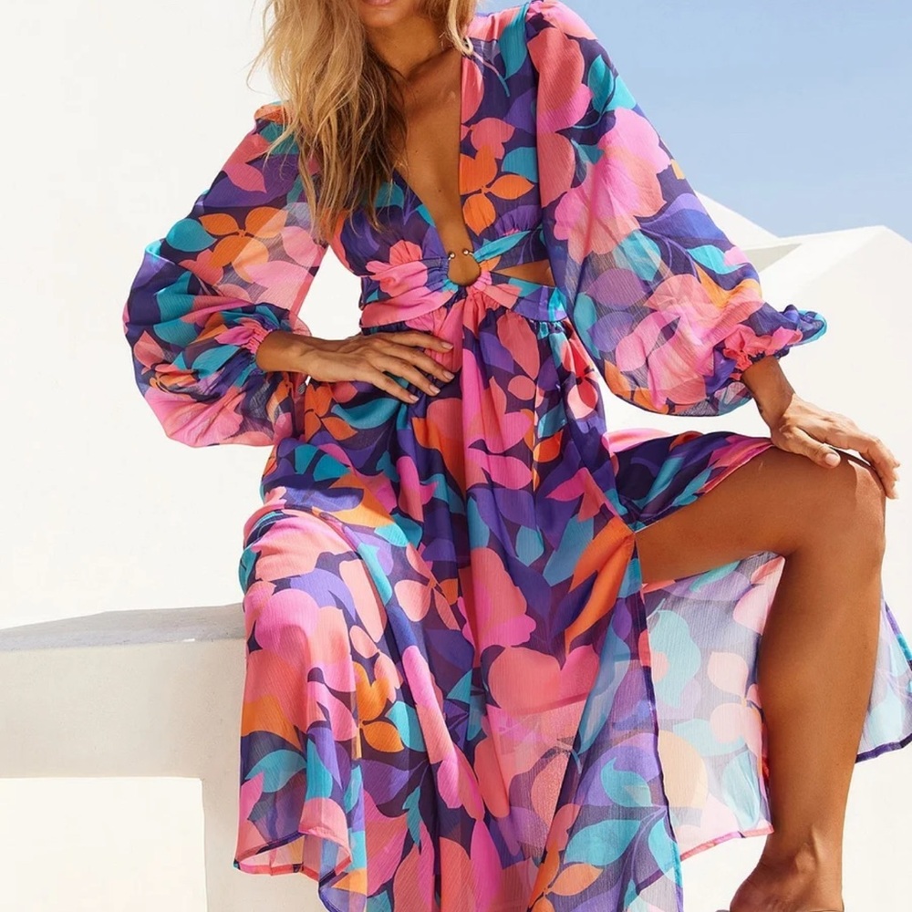 Vibrant Floral Maxi Dress